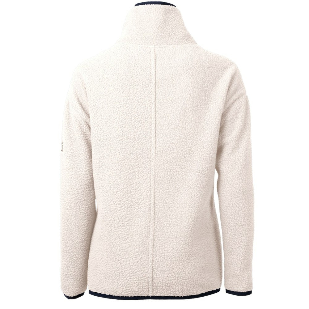 Chicago Cubs Cutter & Buck Women's Cascade Eco Sherpa Fleece Quarter-Zip Pullover Jacket - White/Navy Jackets