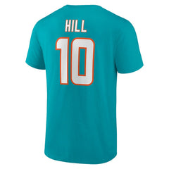 Tyreek Hill Miami Dolphins Player Icon Name & Number T-Shirt Aqua