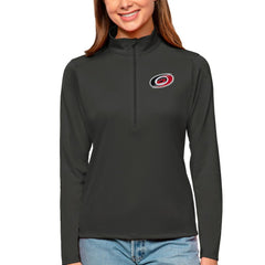 NHL Carolina Hurricanes Antigua Women's Tribute Quarter-Zip Pullover Top - Charcoal