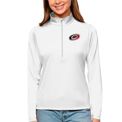 NHL Carolina Hurricanes Antigua Women's Tribute Quarter-Zip Pullover Top - White
