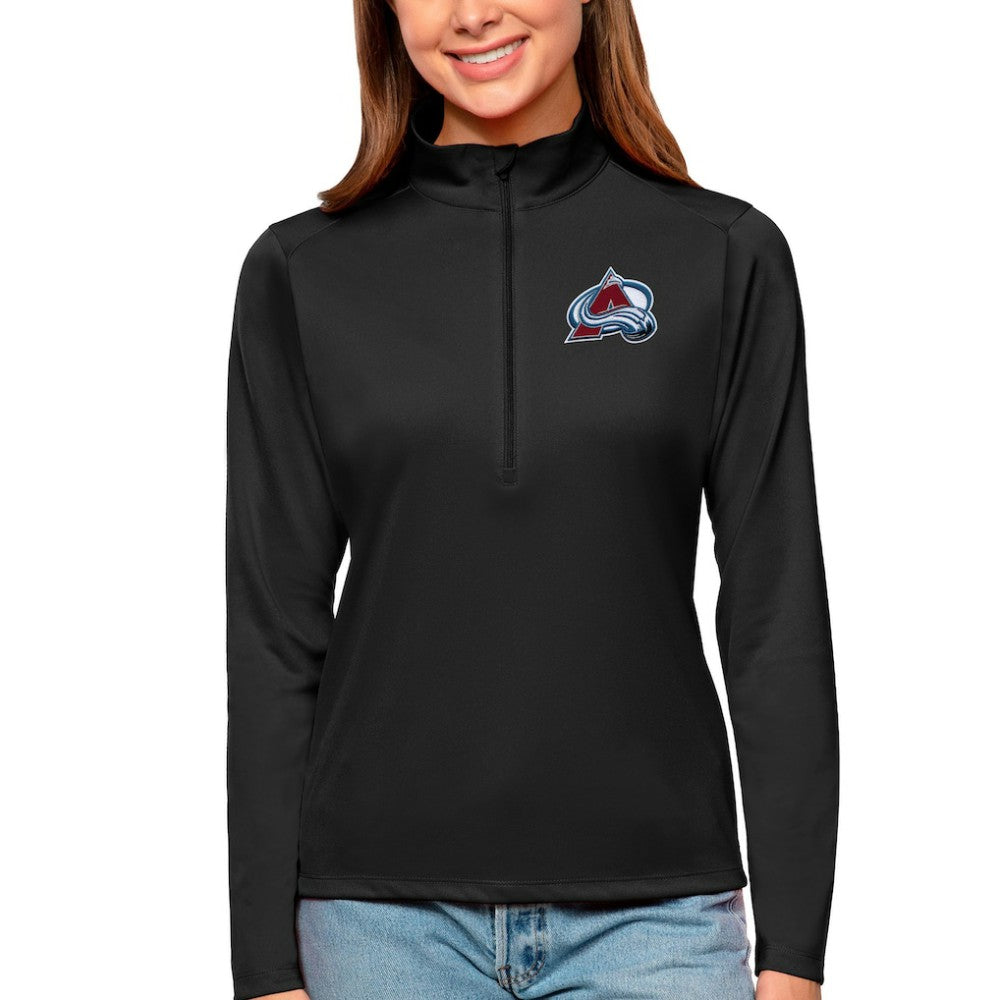 NHL Colorado Avalanche Antigua Women's Tribute Quarter-Zip Pullover Top - Black