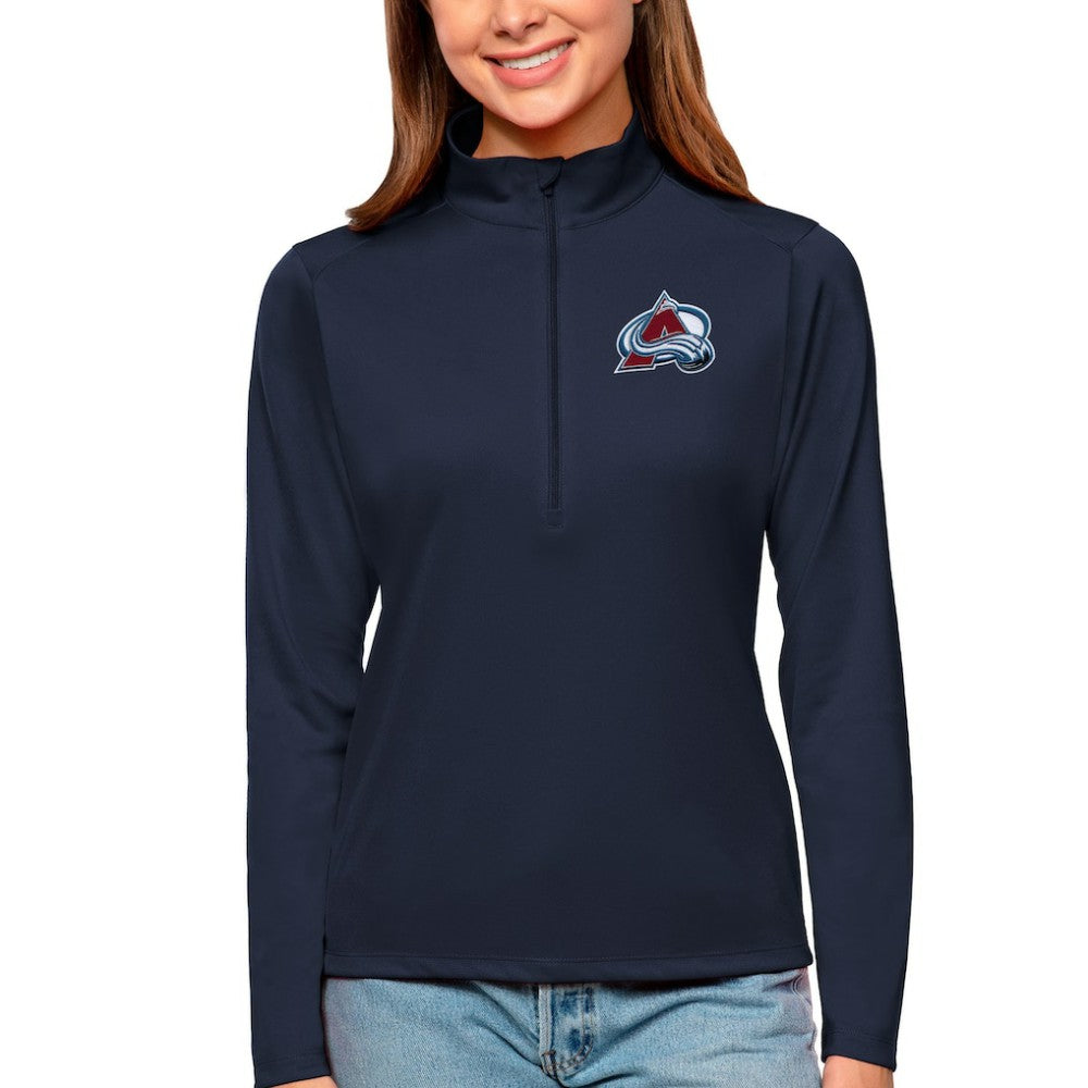 NHL Colorado Avalanche Antigua Women's Tribute Quarter-Zip Pullover Top - Navy