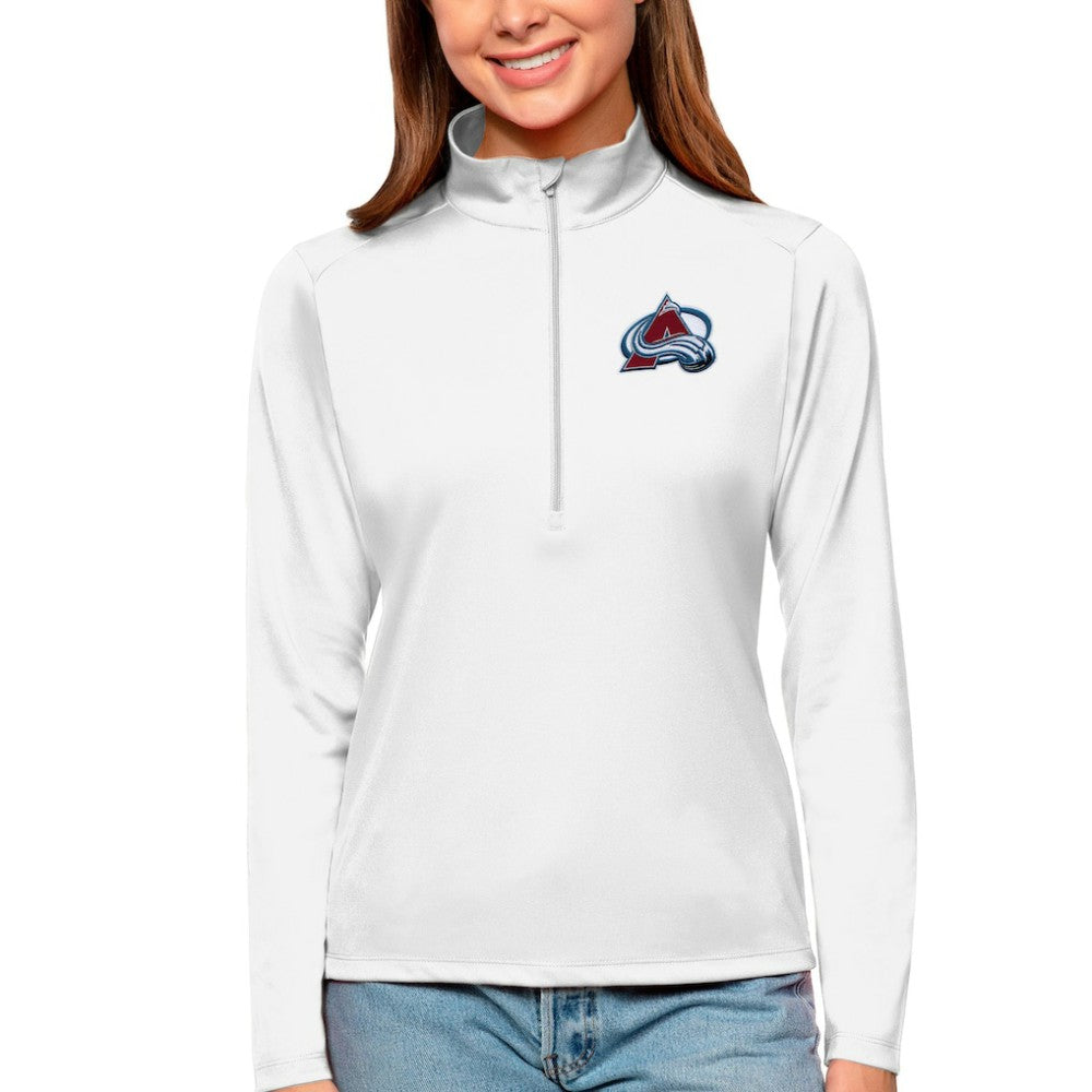 NHL Colorado Avalanche Antigua Women's Tribute Quarter-Zip Pullover Top - White