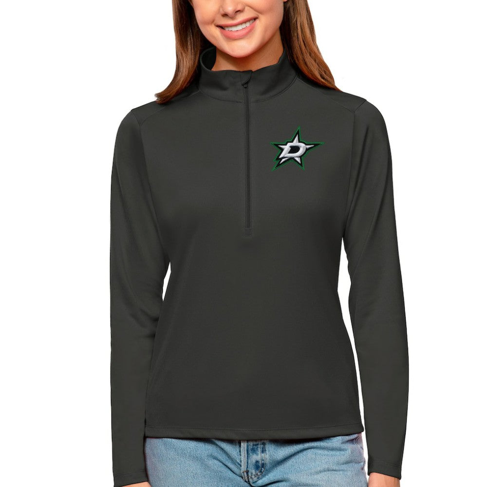 NHL Dallas Stars Antigua Women's Tribute Quarter-Zip Pullover Top - Charcoal