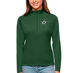 NHL Dallas Stars Antigua Women's Tribute Quarter-Zip Pullover Top - Forest Green