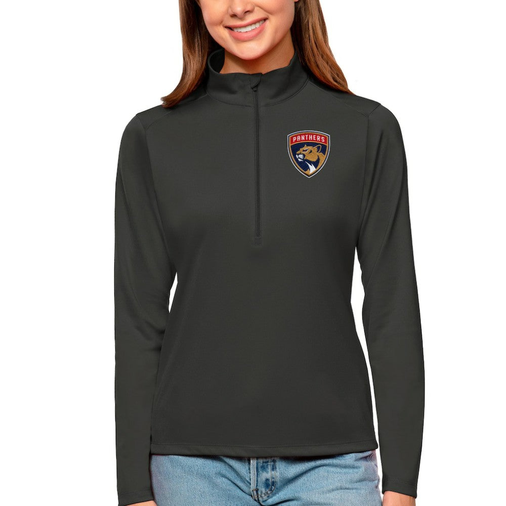 NHL Florida Panthers Antigua Women's Tribute Quarter-Zip Pullover Top - Charcoal