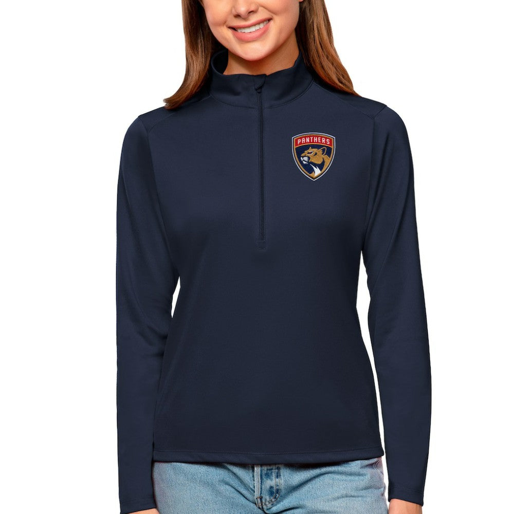 NHL Florida Panthers Antigua Women's Tribute Quarter-Zip Pullover Top - Navy