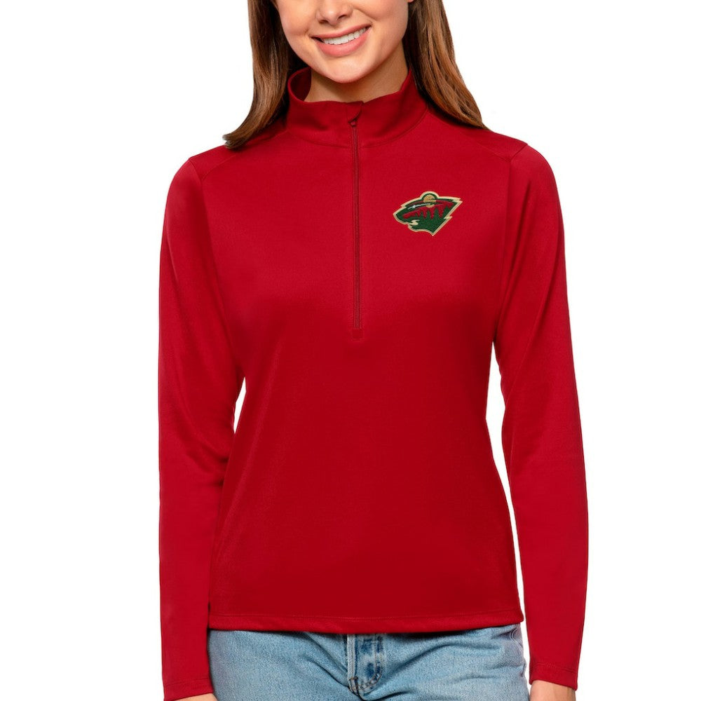 NHL Minnesota Wild Antigua Women's Tribute Quarter-Zip Pullover Top - Red