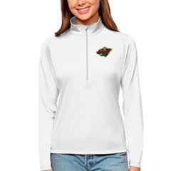 NHL Minnesota Wild Antigua Women's Tribute Quarter-Zip Pullover Top - White