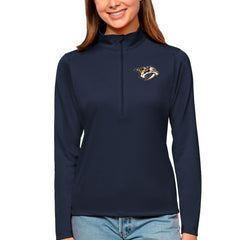 NHL Nashville Predators Antigua Women's Tribute Quarter-Zip Pullover Top - Navy