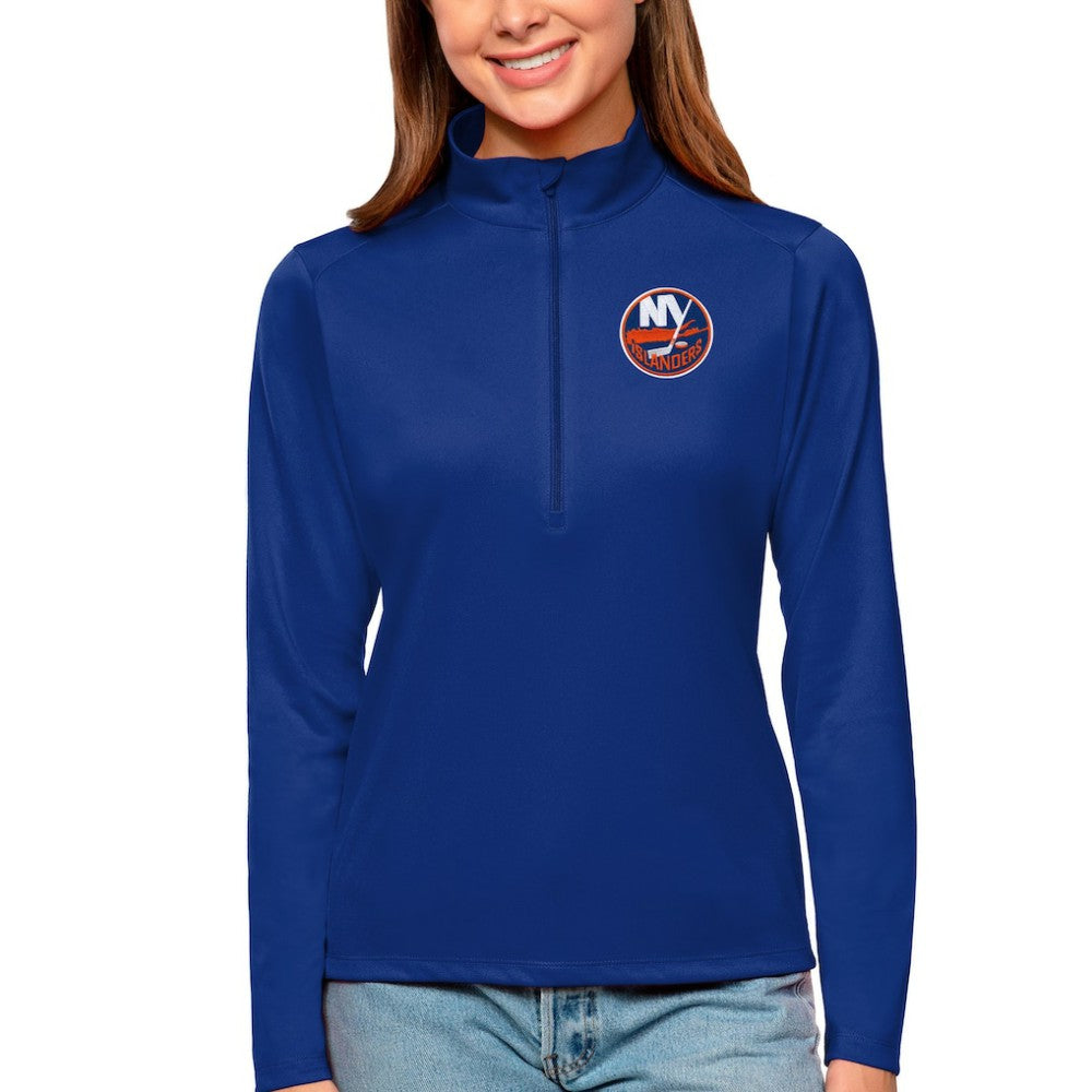 NHL New York Islanders Antigua Women's Tribute Quarter-Zip Pullover Top - Royal