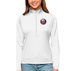 NHL New York Islanders Antigua Women's Tribute Quarter-Zip Pullover Top - White