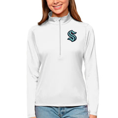 NHL Seattle Kraken Antigua Women's Tribute Quarter-Zip Pullover Top - White