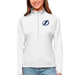 NHL Tampa Bay Lightning Antigua Women's Tribute Quarter-Zip Pullover Top - White