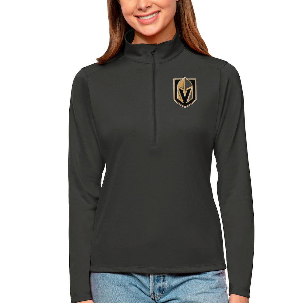 NHL Vegas Golden Knights Antigua Women's Tribute Quarter-Zip Pullover Top - Charcoal