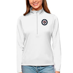 NHL Winnipeg Jets Antigua Women's Tribute Quarter-Zip Pullover Top - White