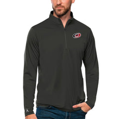 NHL Carolina Hurricanes Antigua Tribute Quarter-Zip Pullover Top - Charcoal