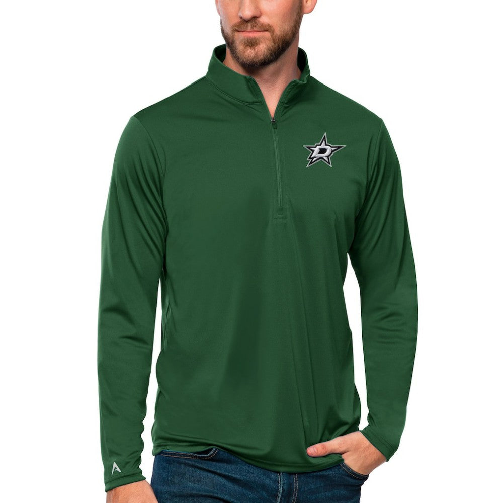 NHL Dallas Stars Antigua Tribute Quarter-Zip Pullover Top - Forest Green