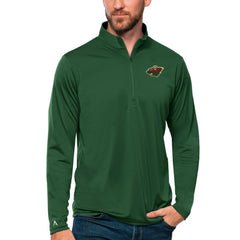 NHL Minnesota Wild Antigua Tribute Quarter-Zip Pullover Top - Green