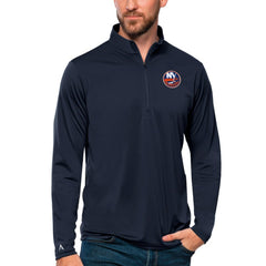NHL New York Islanders Antigua Tribute Quarter-Zip Pullover Top - Navy