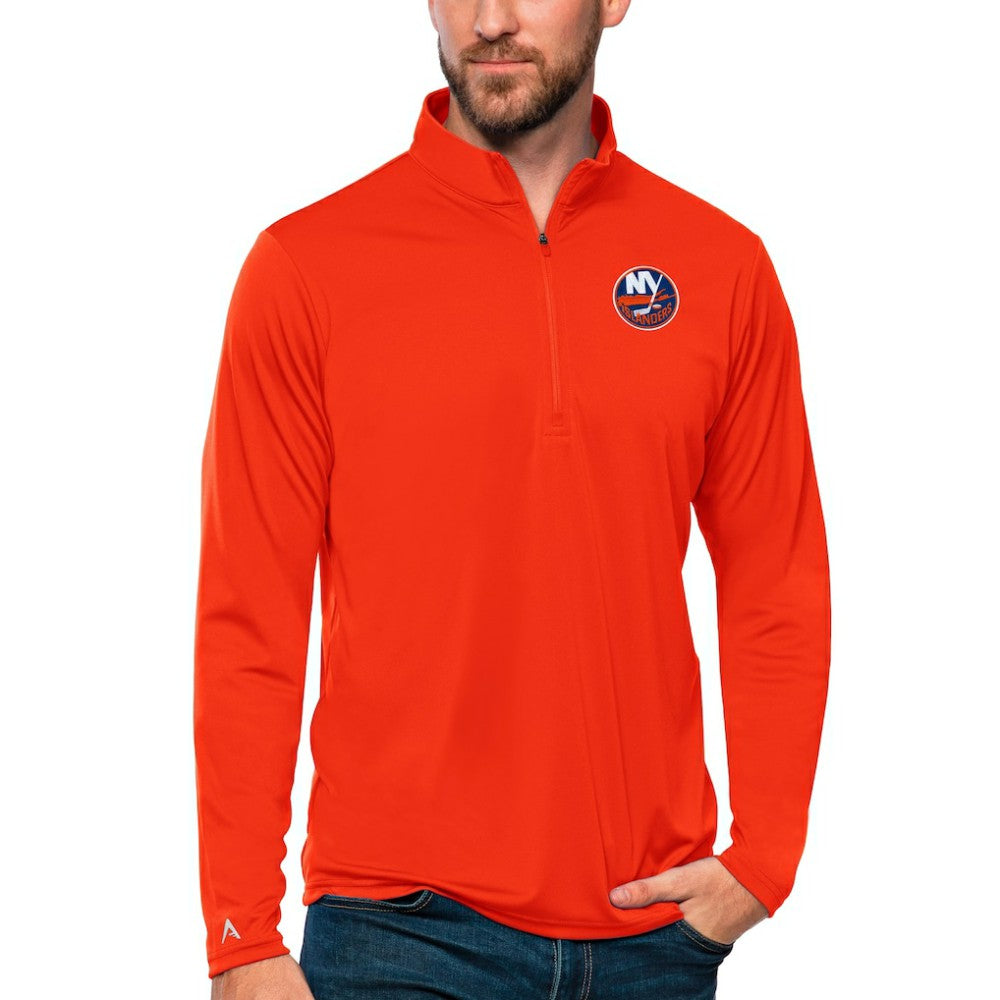 NHL New York Islanders Antigua Tribute Quarter-Zip Pullover Top - Orange