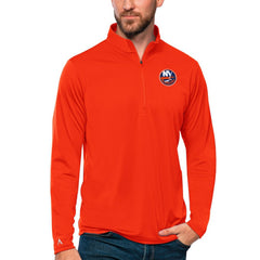 NHL New York Islanders Antigua Tribute Quarter-Zip Pullover Top - Orange