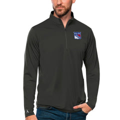 NHL New York Rangers Antigua Tribute Quarter-Zip Pullover Top - Charcoal