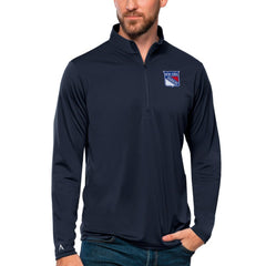 NHL New York Rangers Antigua Tribute Quarter-Zip Pullover Top - Navy