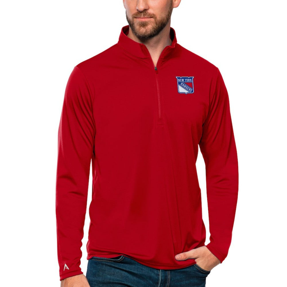 NHL New York Rangers Antigua Tribute Quarter-Zip Pullover Top - Red