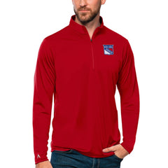 NHL New York Rangers Antigua Tribute Quarter-Zip Pullover Top - Red