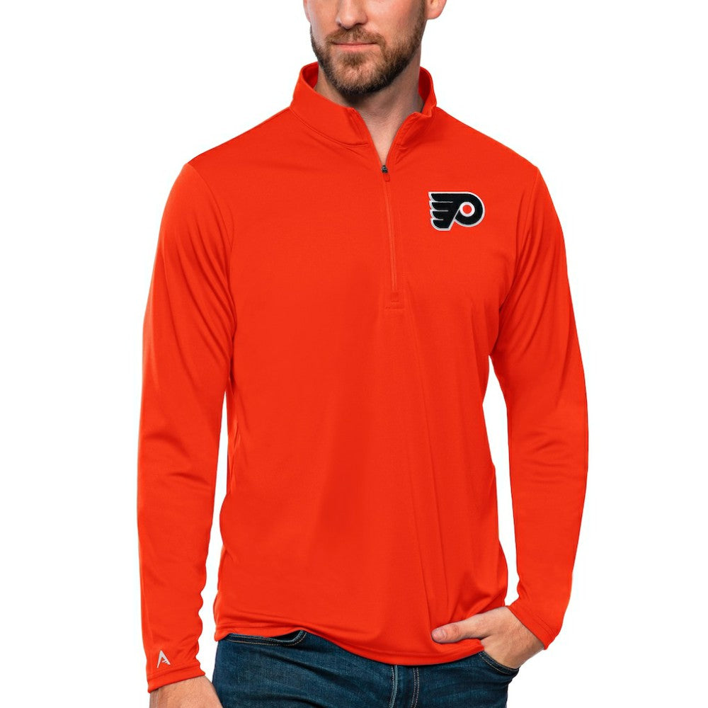 NHL Philadelphia Flyers Antigua Tribute Quarter-Zip Pullover Top - Orange