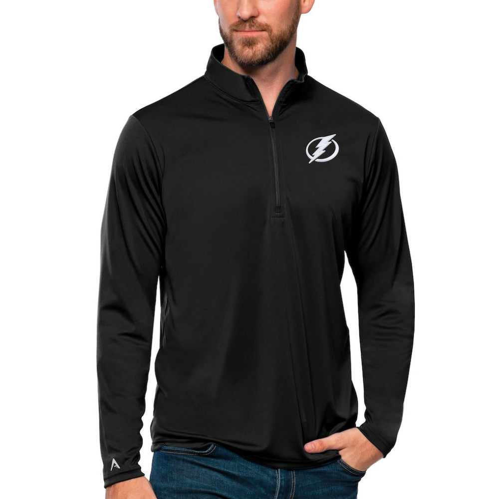 NHL Tampa Bay Lightning Antigua Tribute Quarter-Zip Pullover Top - Black