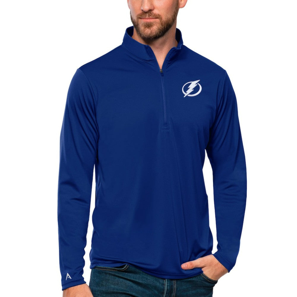 NHL Tampa Bay Lightning Antigua Tribute Quarter-Zip Pullover Top - Blue
