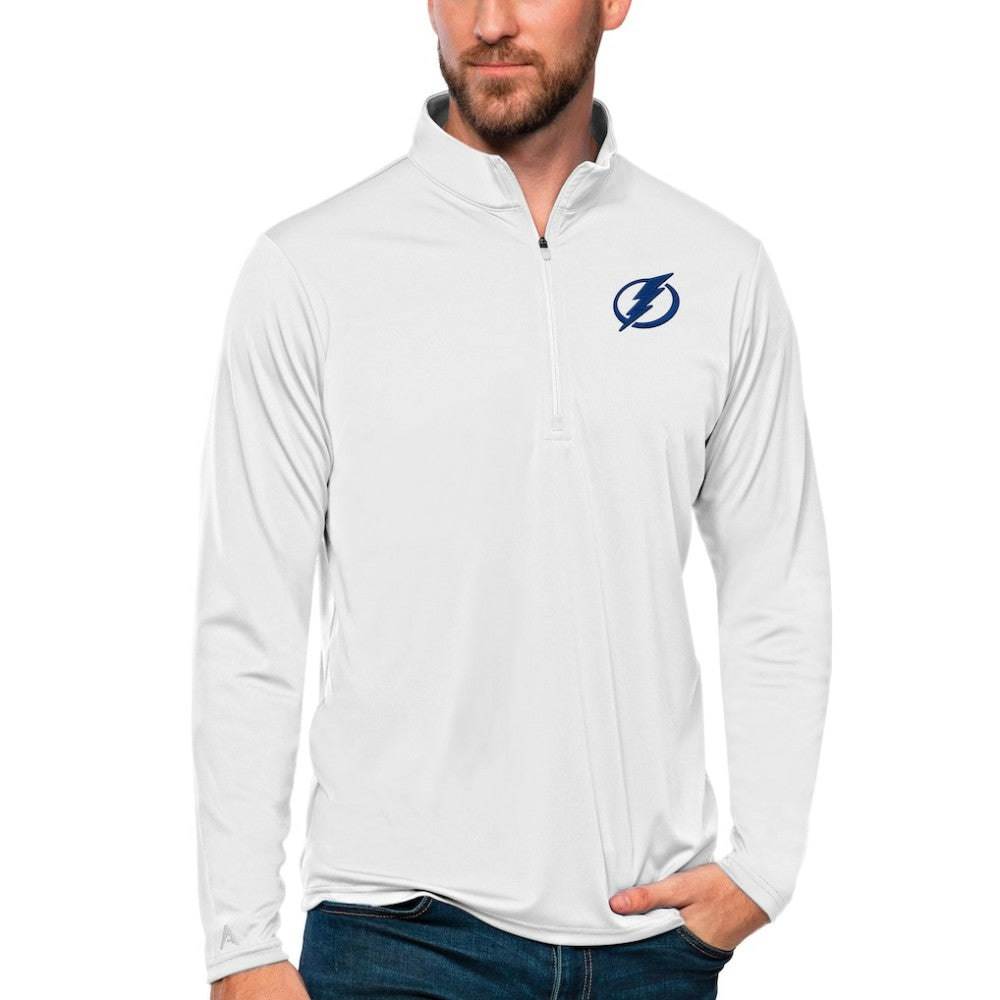 NHL Tampa Bay Lightning Antigua Tribute Quarter-Zip Pullover Top - White