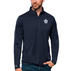 NHL Toronto Maple Leafs Antigua Tribute Quarter-Zip Pullover Top - Navy