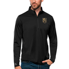 NHL Vegas Golden Knights Antigua Tribute Quarter-Zip Pullover Top - Black