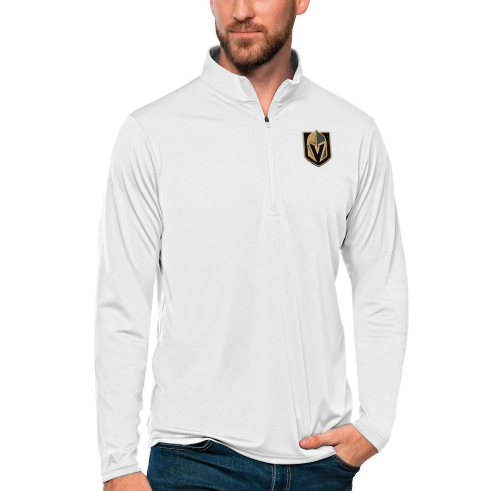 NHL Vegas Golden Knights Antigua Tribute Quarter-Zip Pullover Top - White