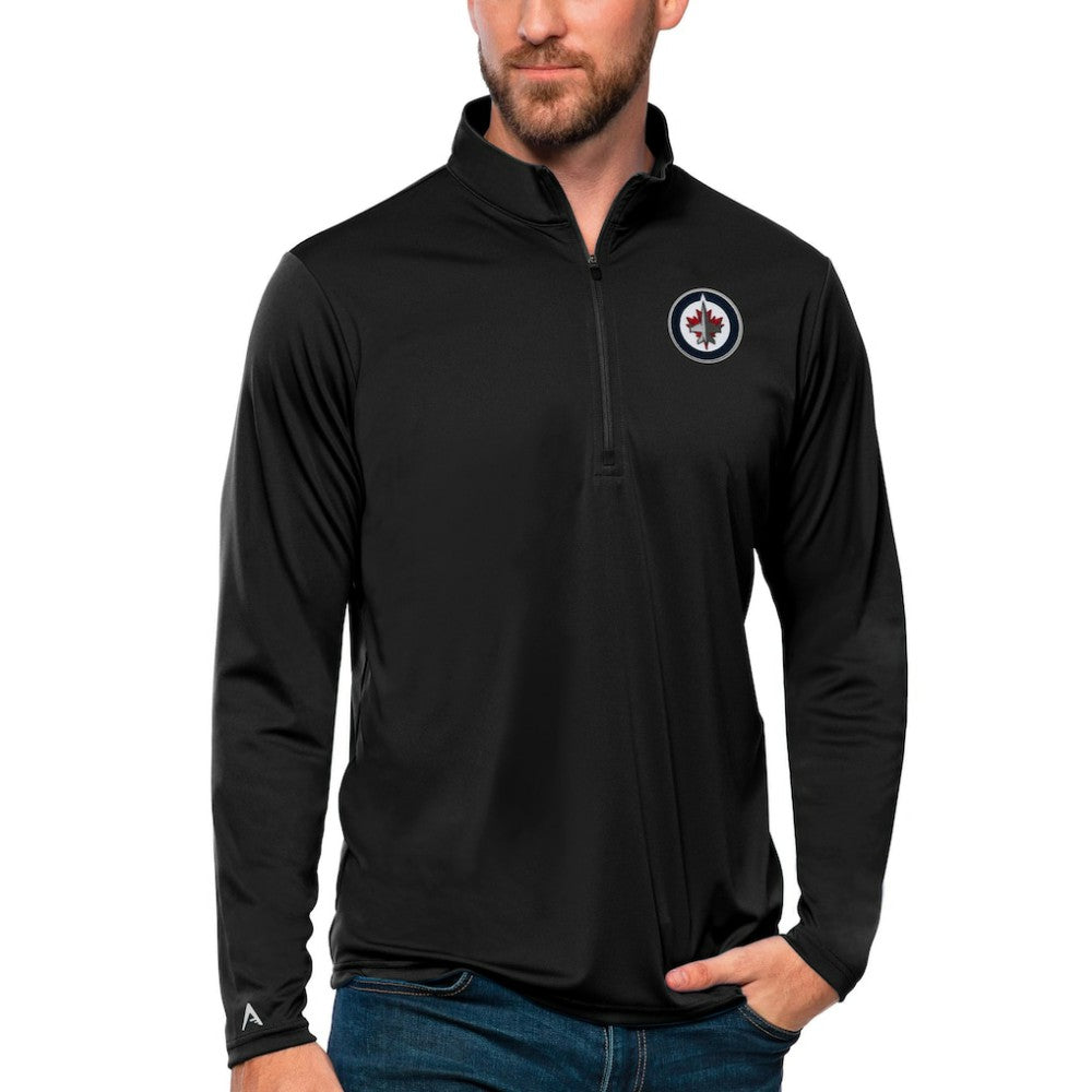 NHL Winnipeg Jets Antigua Tribute Quarter-Zip Pullover Top - Black
