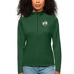Boston Celtics Antigua Women's Tribute Half-Zip Top Green