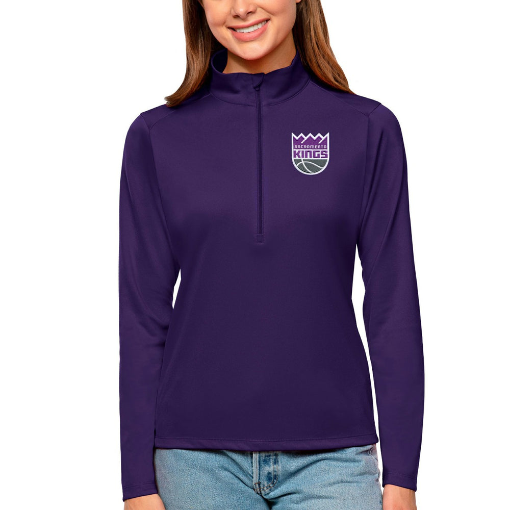 Sacramento Kings Antigua Women's Tribute Half-Zip Top Purple