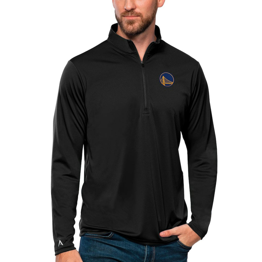 Golden State Warriors Antigua Tribute Quarter-Zip Pullover Top Black