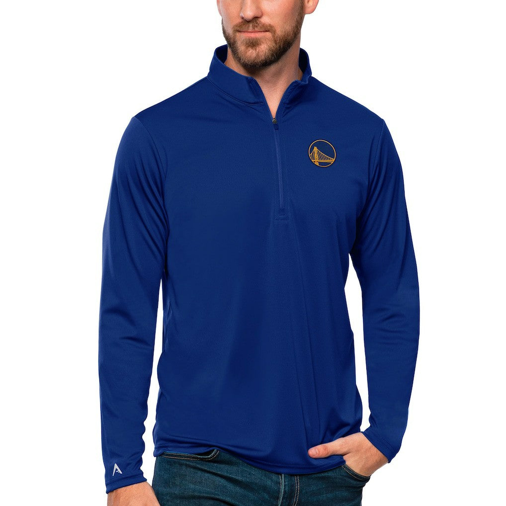 Golden State Warriors Antigua Tribute Quarter-Zip Pullover Top Royal