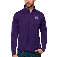 Sacramento Kings Antigua Tribute Quarter-Zip Pullover Top Purple