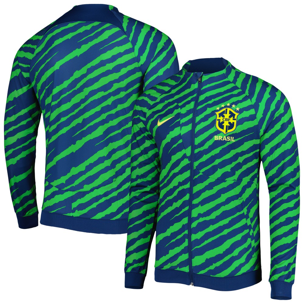 Brazil National Team 2022 Academy Pro Anthem Performance Raglan Full-Zip Jacket Blue/Green shop