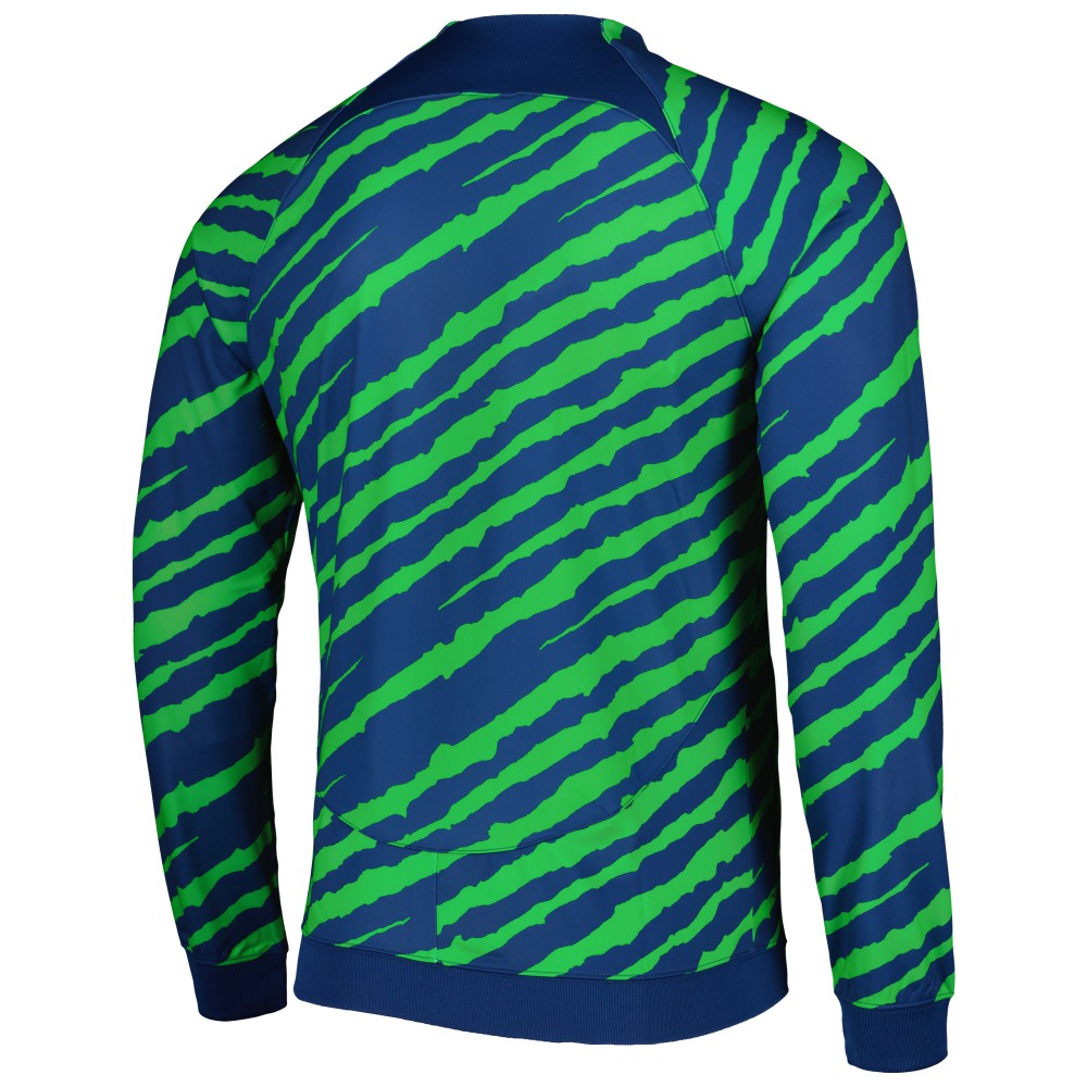 Brazil National Team 2022 Academy Pro Anthem Performance Raglan Full-Zip Jacket Blue/Green shop