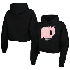 Chicago Bulls Lusso Women's Layla World Tour Cropped Pullover Hoodie Black