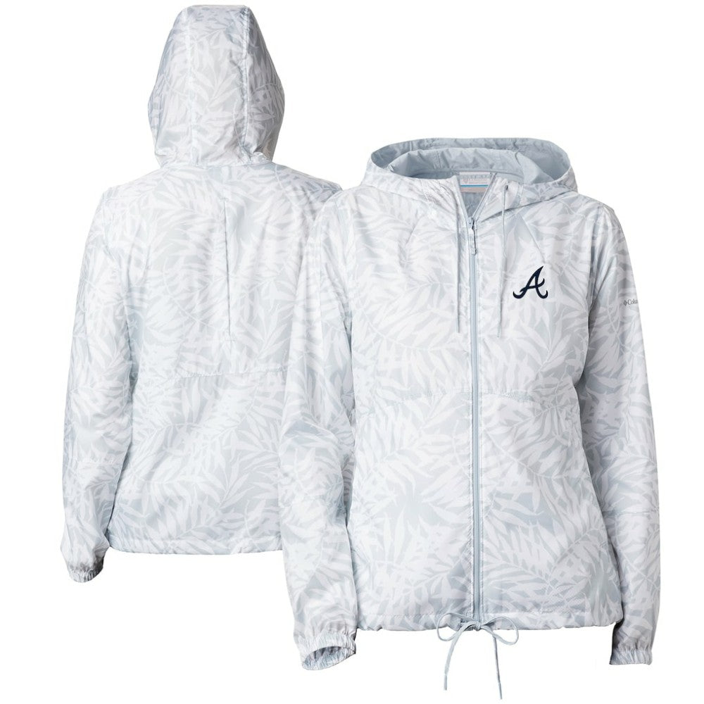 Atlanta Braves Columbia Women's Flash Forward Full-Zip Windbreaker Jacket - Gray Jackets