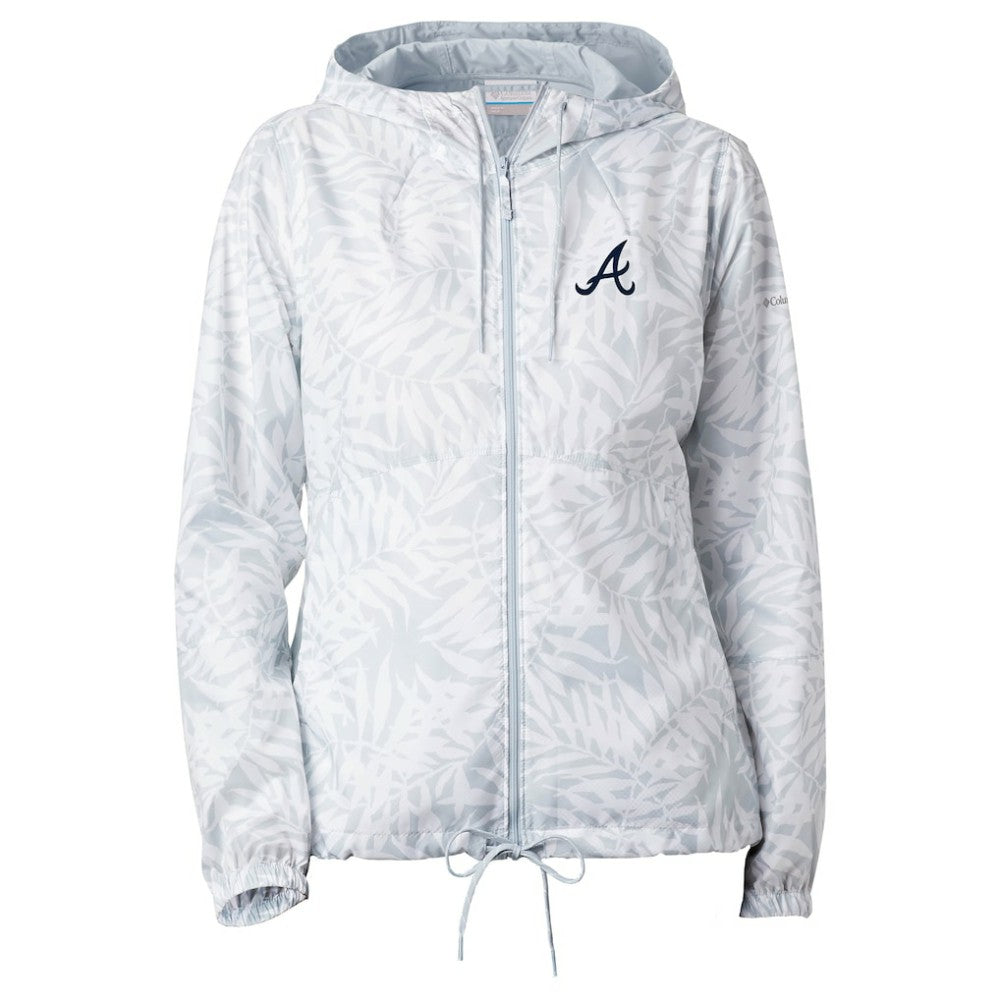 Atlanta Braves Columbia Women's Flash Forward Full-Zip Windbreaker Jacket - Gray Jackets