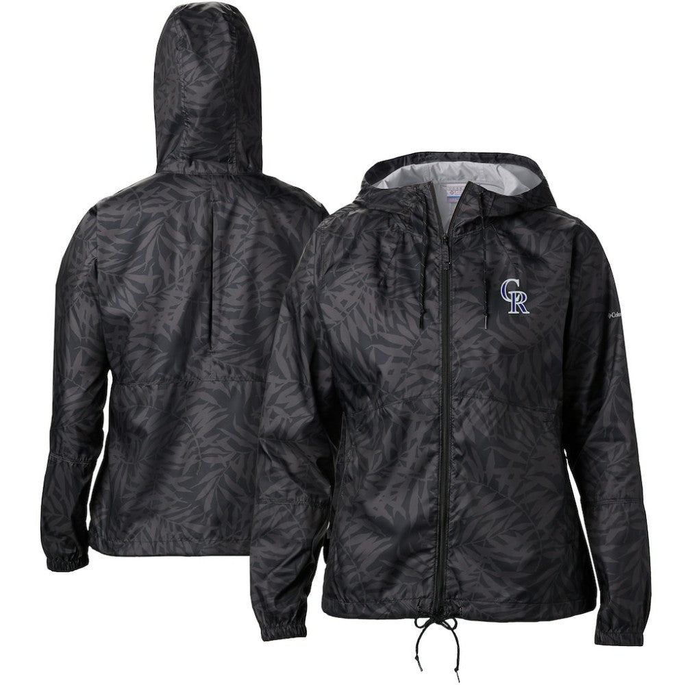 Colorado Rockies Columbia Women's Flash Forward Full-Zip Windbreaker Jacket - Black Jackets