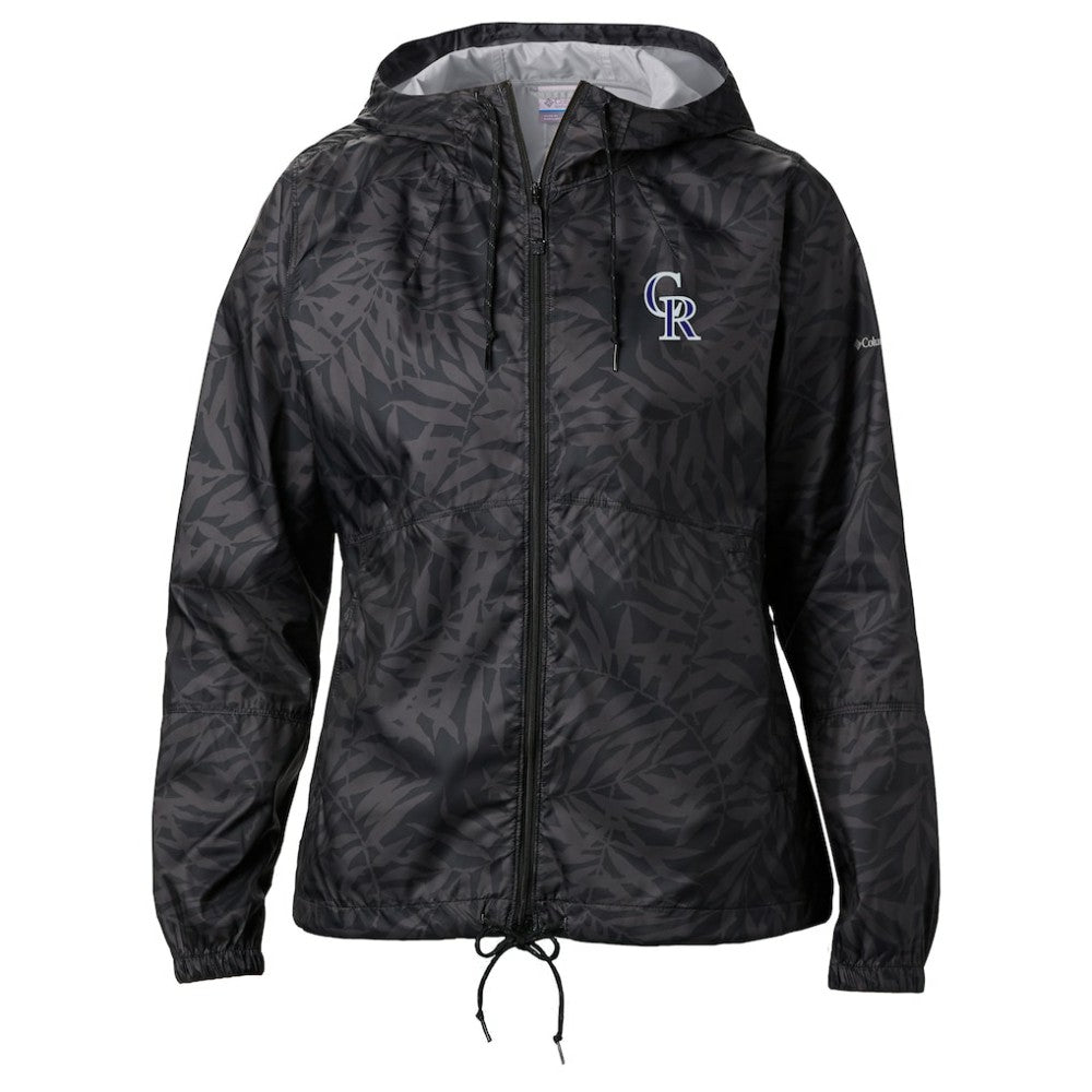 Colorado Rockies Columbia Women's Flash Forward Full-Zip Windbreaker Jacket - Black Jackets